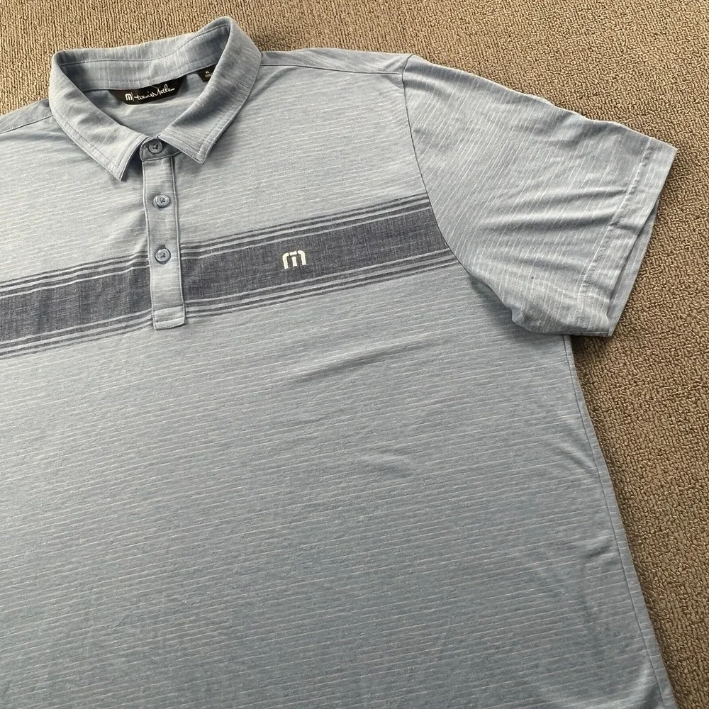 Travis Mathew Polo Shirt Extra Large Blue Short Sleeve Golfing Casual Mens